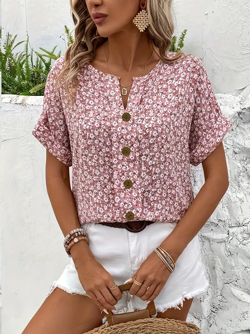 ÉLOANE – BLOUSE TENDANCE À IMPRIMÉ FLEURI