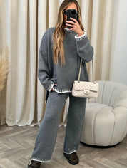 NADINE – ENSEMBLE PULL TRICOTÉ AMPLE ET PANTALON AMPLE