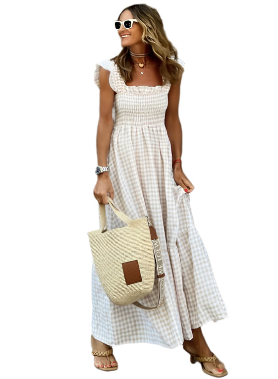 ANNELISE – ROBE VINTAGE À MOTIF CARREAUX