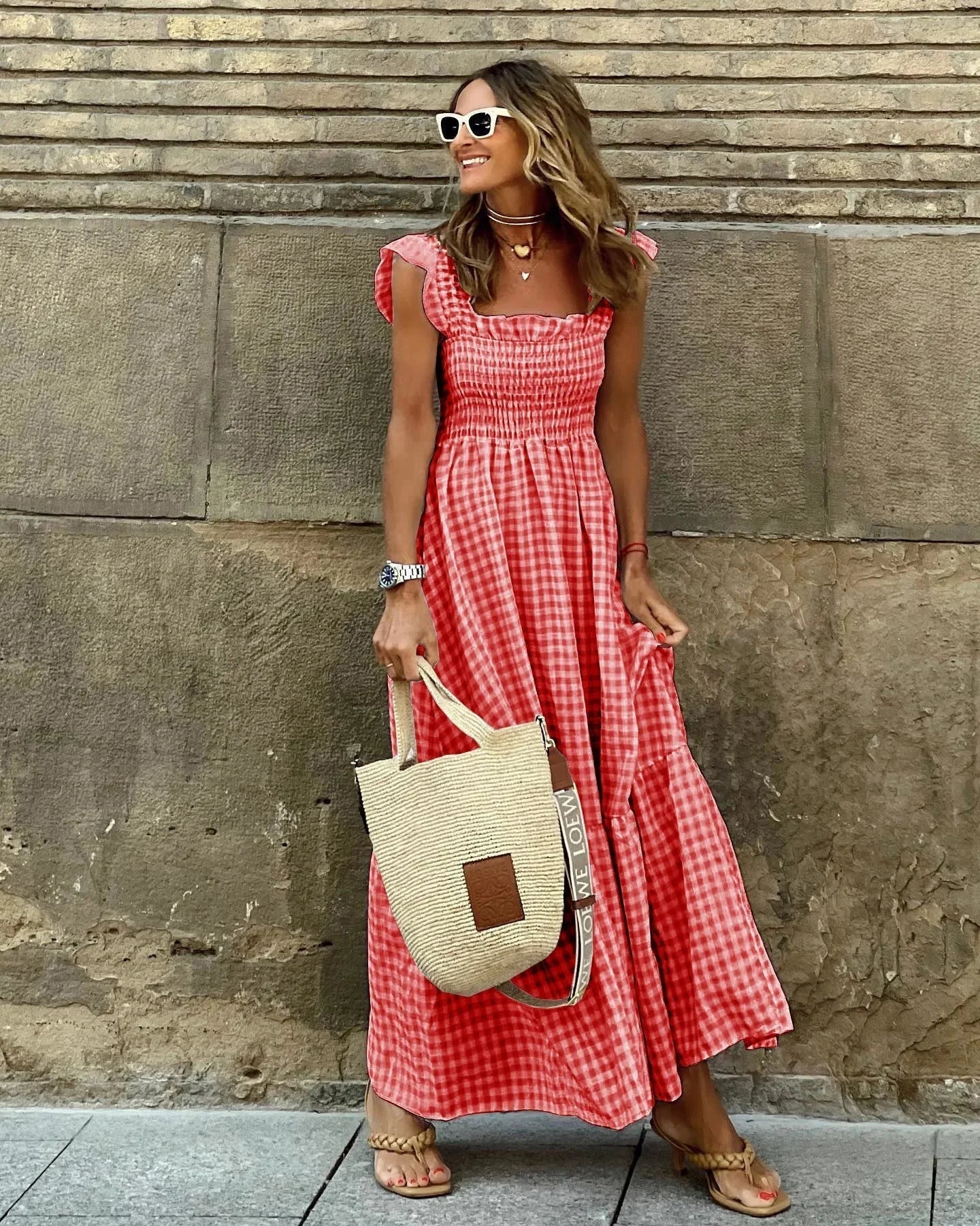 ANNELISE – ROBE VINTAGE À MOTIF CARREAUX