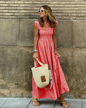 ANNELISE – ROBE VINTAGE À MOTIF CARREAUX