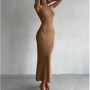 TATIANA – ROBE LONGUE EN TRICOT SANS MANCHES