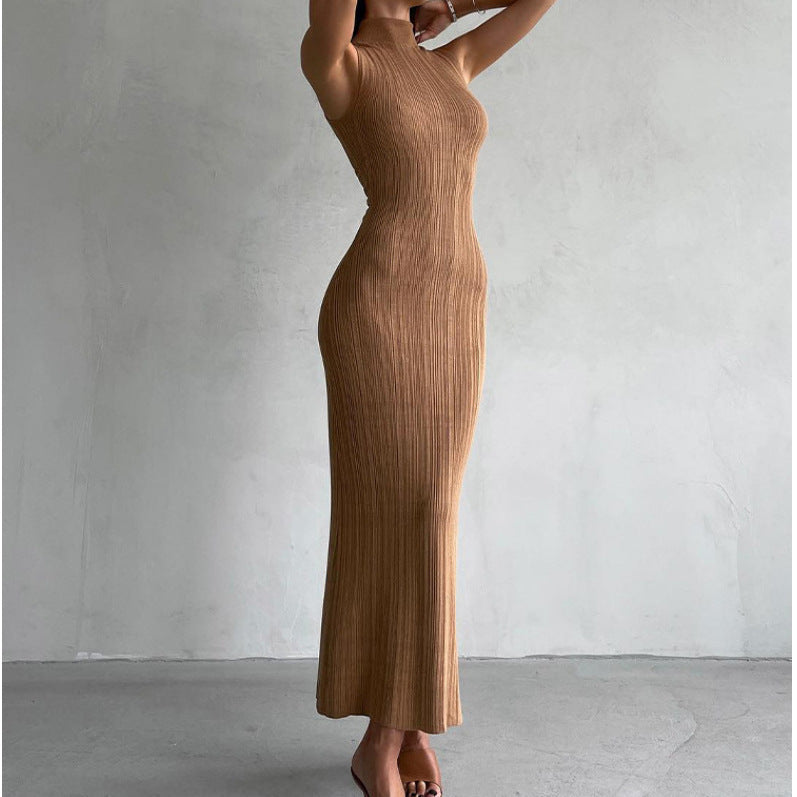 TATIANA – ROBE LONGUE EN TRICOT SANS MANCHES