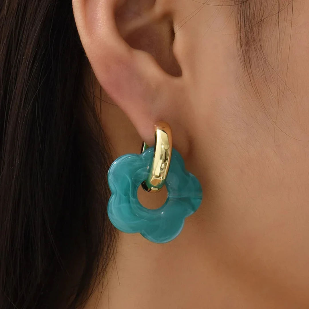 ANTHÉA - BOUCLES D’OREILLES PENDANTES FLEUR