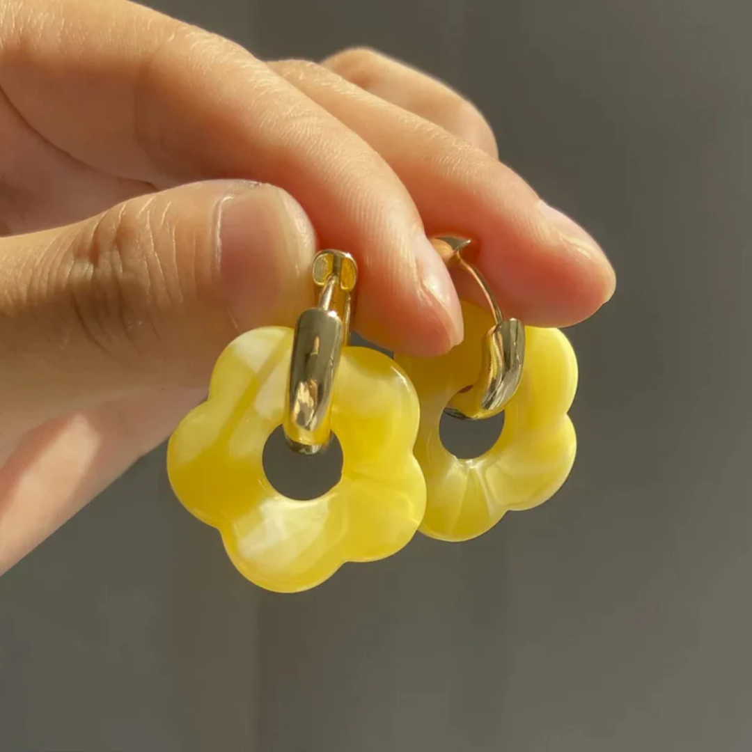 ANTHÉA - BOUCLES D’OREILLES PENDANTES FLEUR