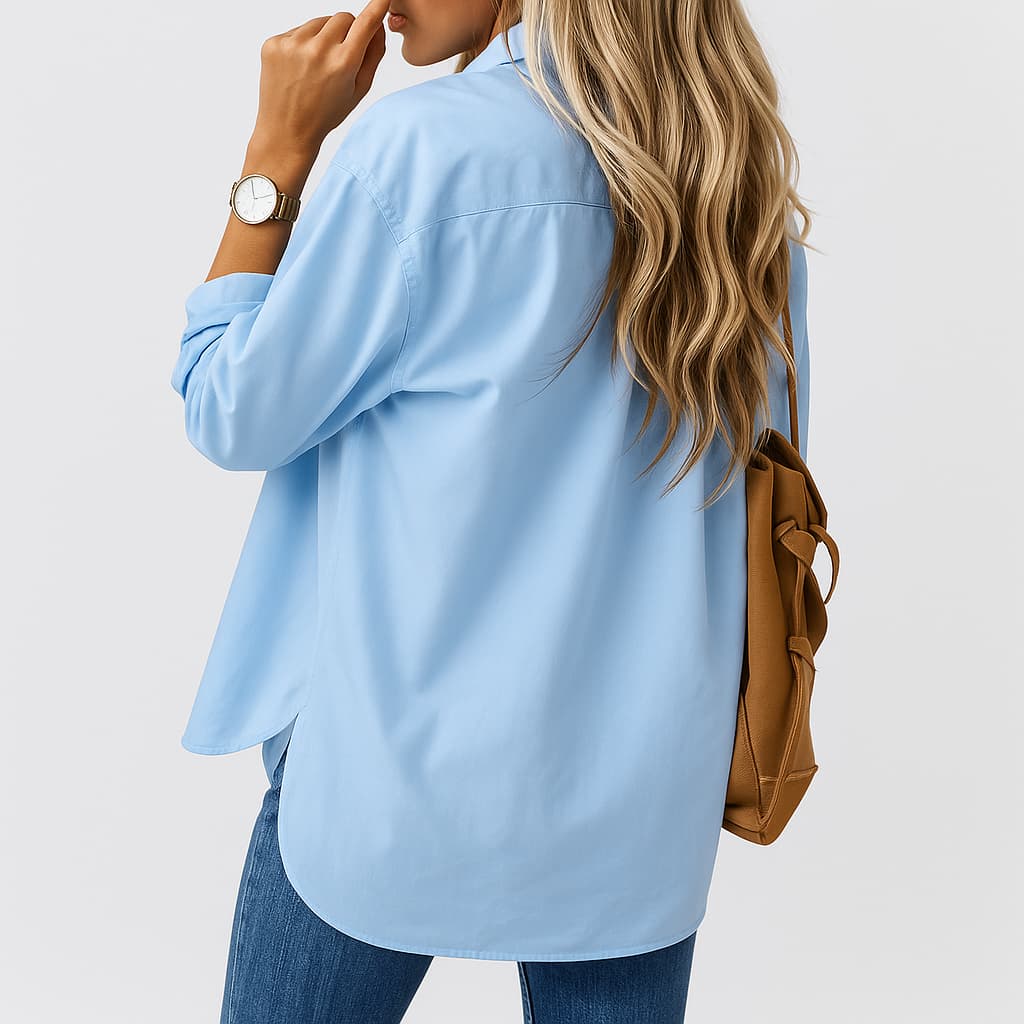 LÉONTINE – BLOUSE DÉCONTRACTÉE UNIE À REVERS