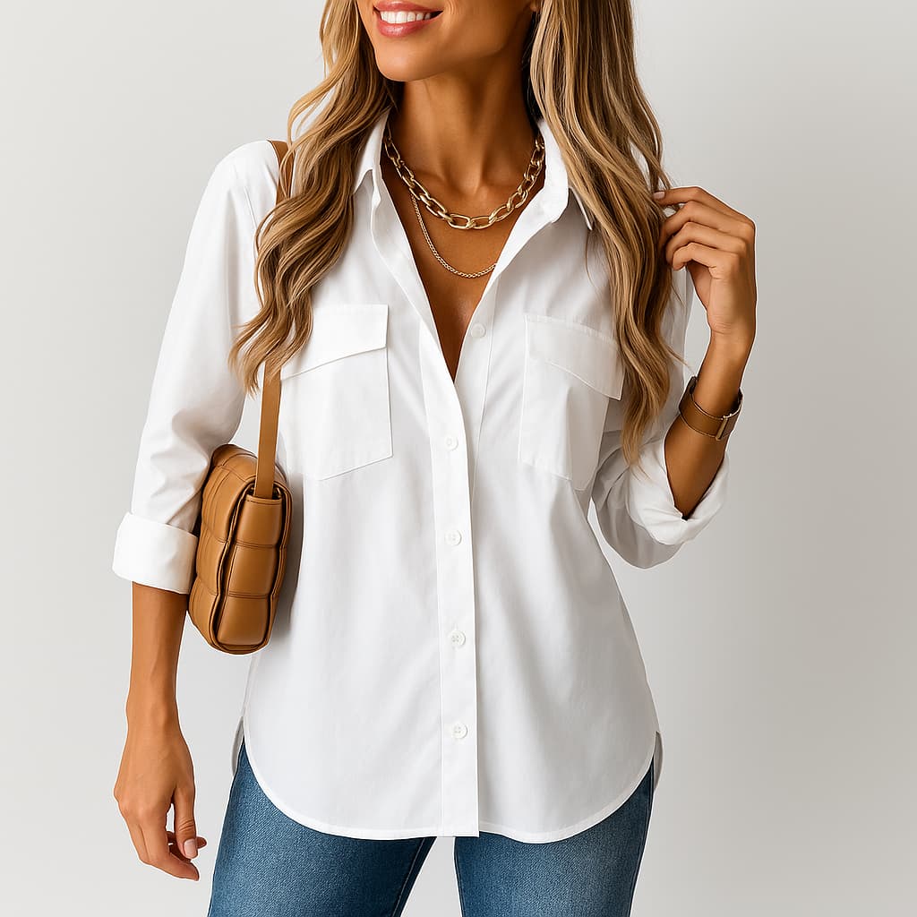 LÉONTINE – BLOUSE DÉCONTRACTÉE UNIE À REVERS
