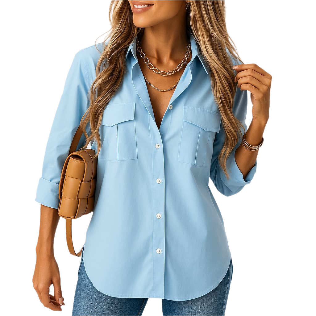 LÉONTINE – BLOUSE DÉCONTRACTÉE UNIE À REVERS