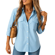 LÉONTINE – BLOUSE DÉCONTRACTÉE UNIE À REVERS