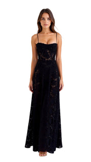 AMBRE – ROBE LONGUE EN DENTELLE FLEURIE
