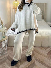 NADINE – ENSEMBLE PULL TRICOTÉ AMPLE ET PANTALON AMPLE
