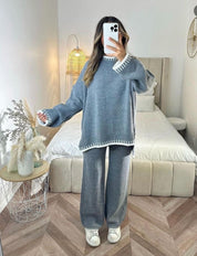 NADINE – ENSEMBLE PULL TRICOTÉ AMPLE ET PANTALON AMPLE