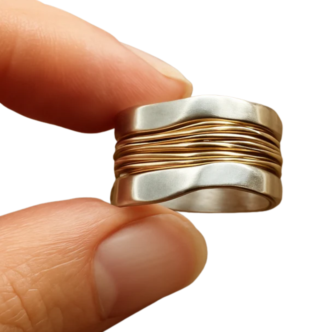 ILONA - BAGUE VINTAGE AVEC FIL DORÉ PLAQUÉ OR