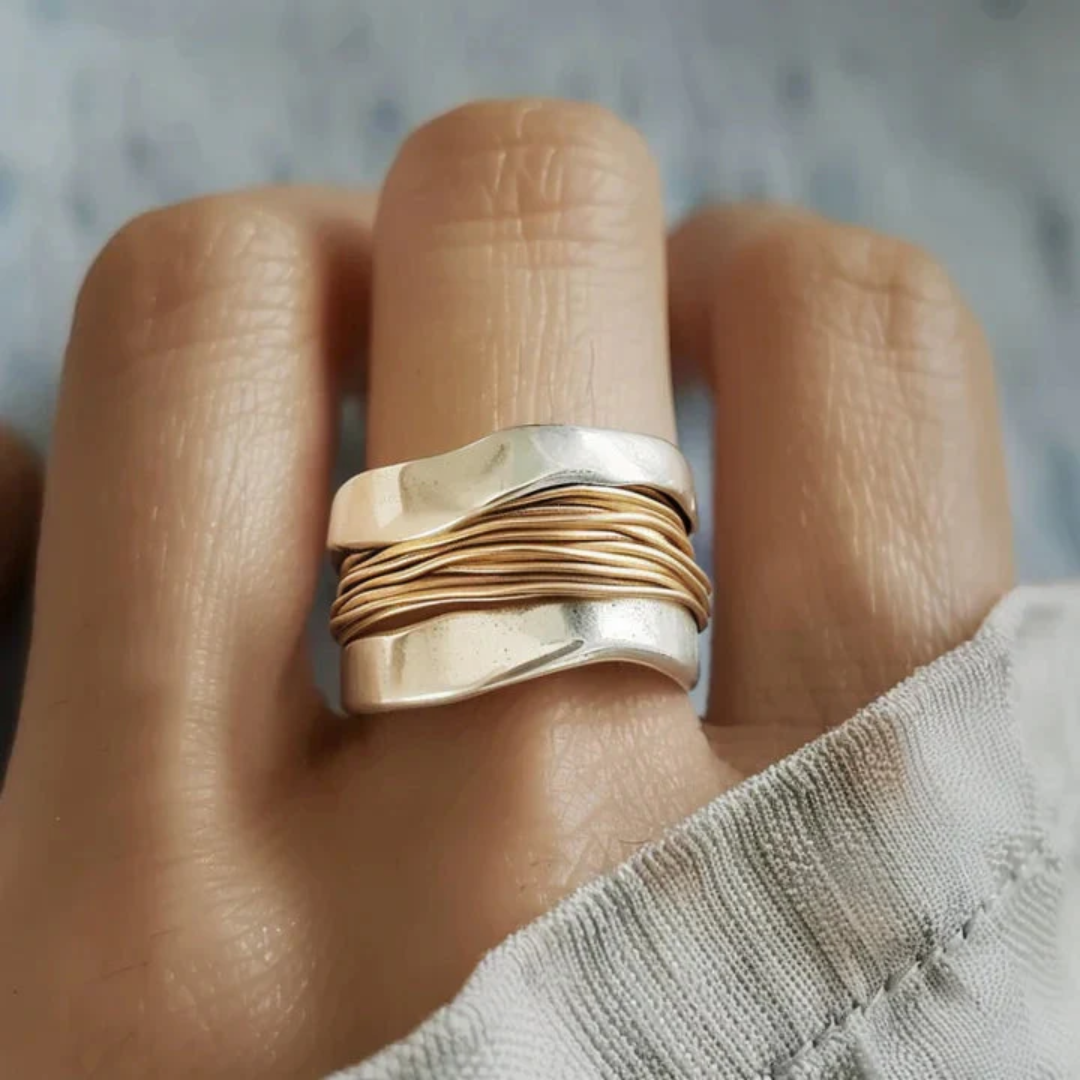 ILONA - BAGUE VINTAGE AVEC FIL DORÉ PLAQUÉ OR