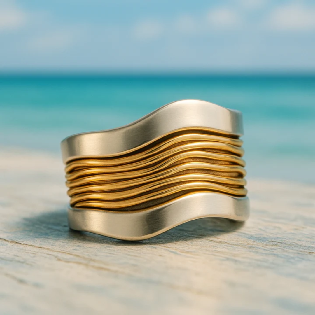 ILONA - BAGUE VINTAGE AVEC FIL DORÉ PLAQUÉ OR