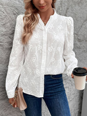ÉLIANE – BLOUSE MODERNE BRODÉE À MANCHES LONGUES