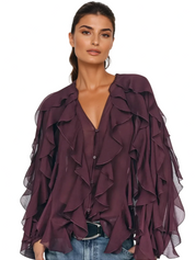 ESMÉE – BLOUSE À VOLANTS ET COL EN V