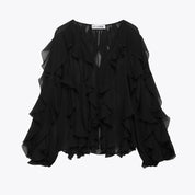 ESMÉE – BLOUSE À VOLANTS ET COL EN V