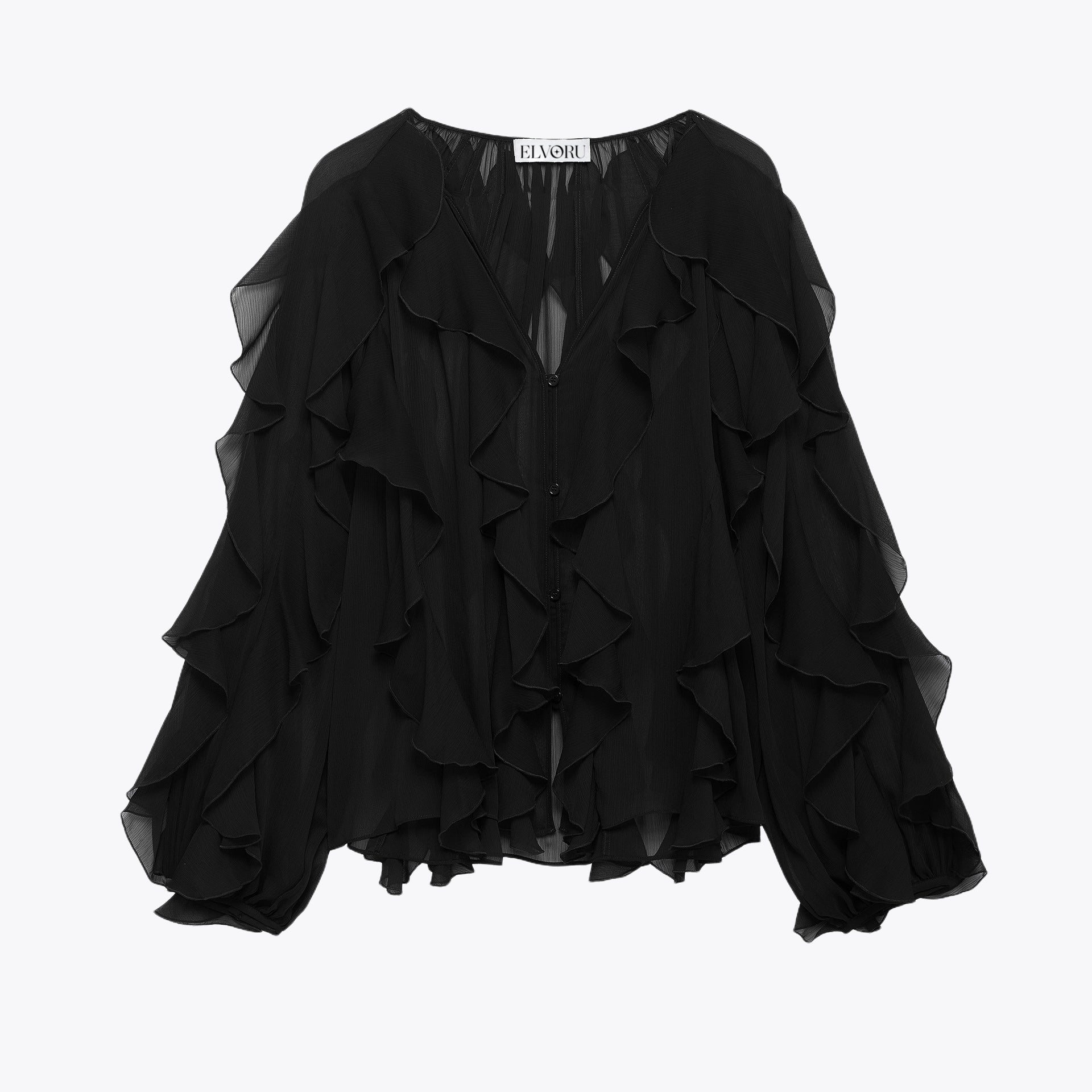 ESMÉE – BLOUSE À VOLANTS ET COL EN V