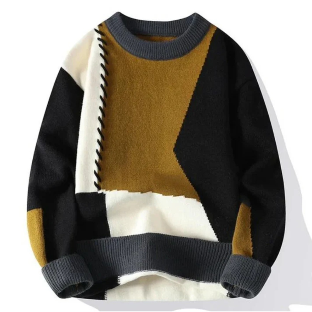 OCÉANE – PULL CLASSIQUE EN PATCHWORK