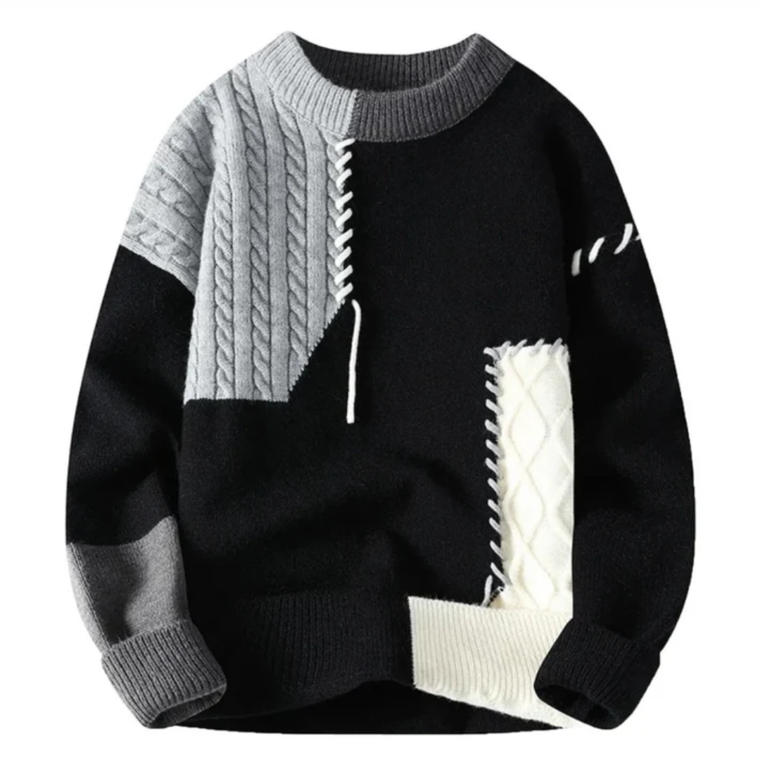 OCÉANE – PULL CLASSIQUE EN PATCHWORK