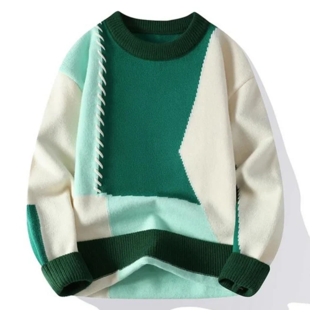 OCÉANE – PULL CLASSIQUE EN PATCHWORK