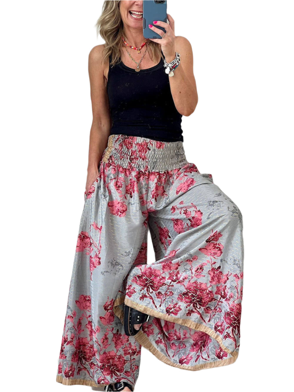 ARIELLE - PANTALON LARGE IMPRIMÉ LUXUEUX