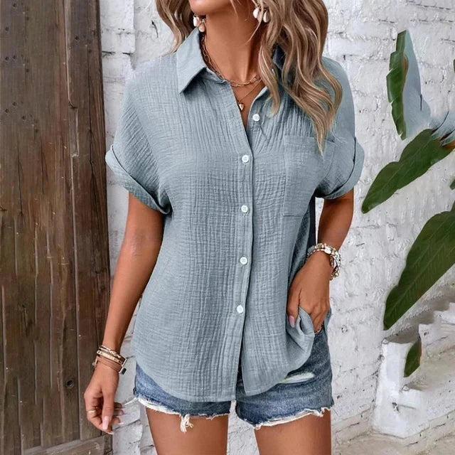 LOUISA – BLOUSE CONFORTABLE À MANCHES COURTES
