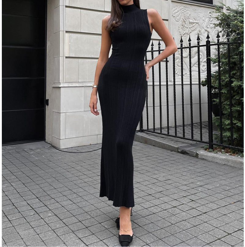 TATIANA – ROBE LONGUE EN TRICOT SANS MANCHES