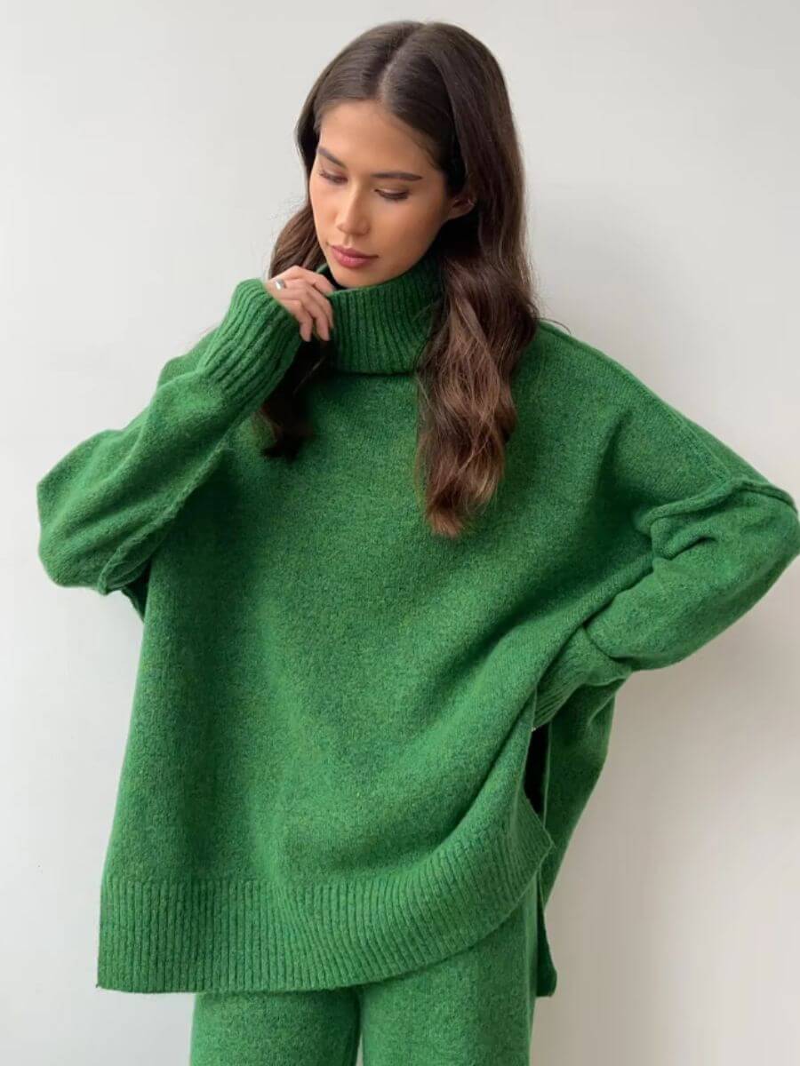 MICHELINE – ENSEMBLE PULL À COL ROULÉ COUPE AMPLE