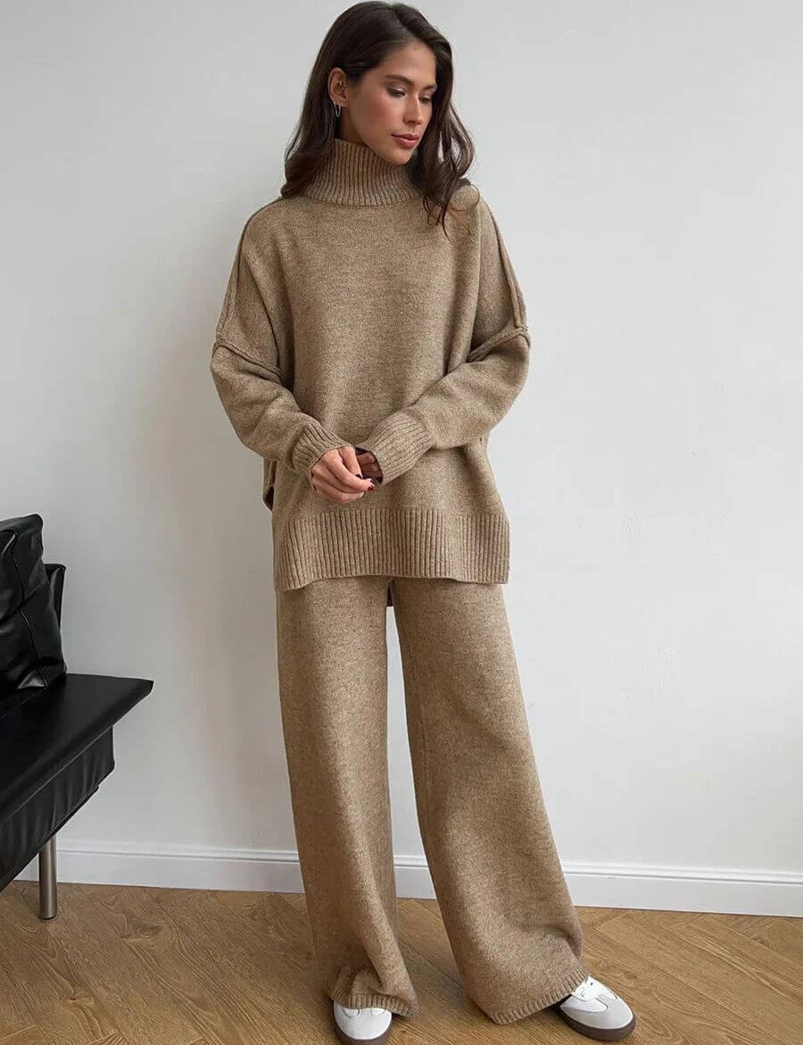 MICHELINE – ENSEMBLE PULL À COL ROULÉ COUPE AMPLE