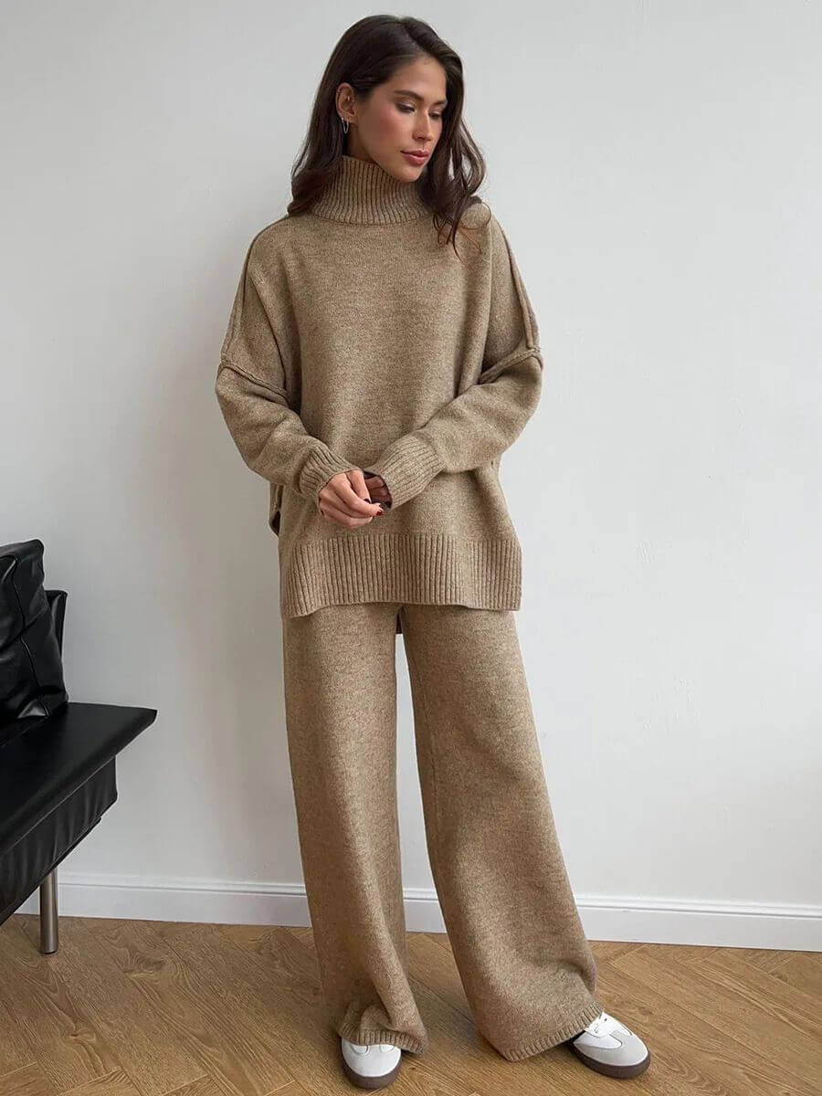 MICHELINE – ENSEMBLE PULL À COL ROULÉ COUPE AMPLE