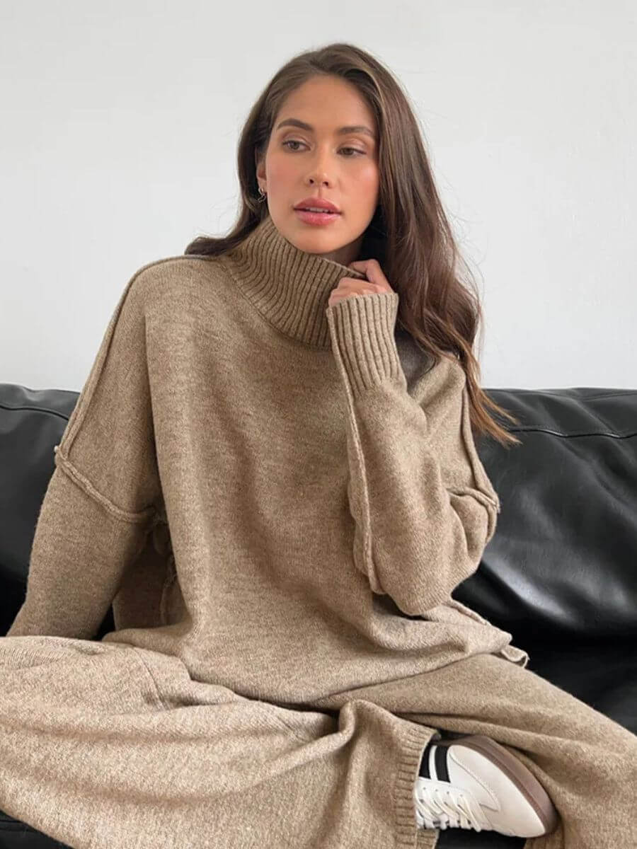 MICHELINE – ENSEMBLE PULL À COL ROULÉ COUPE AMPLE