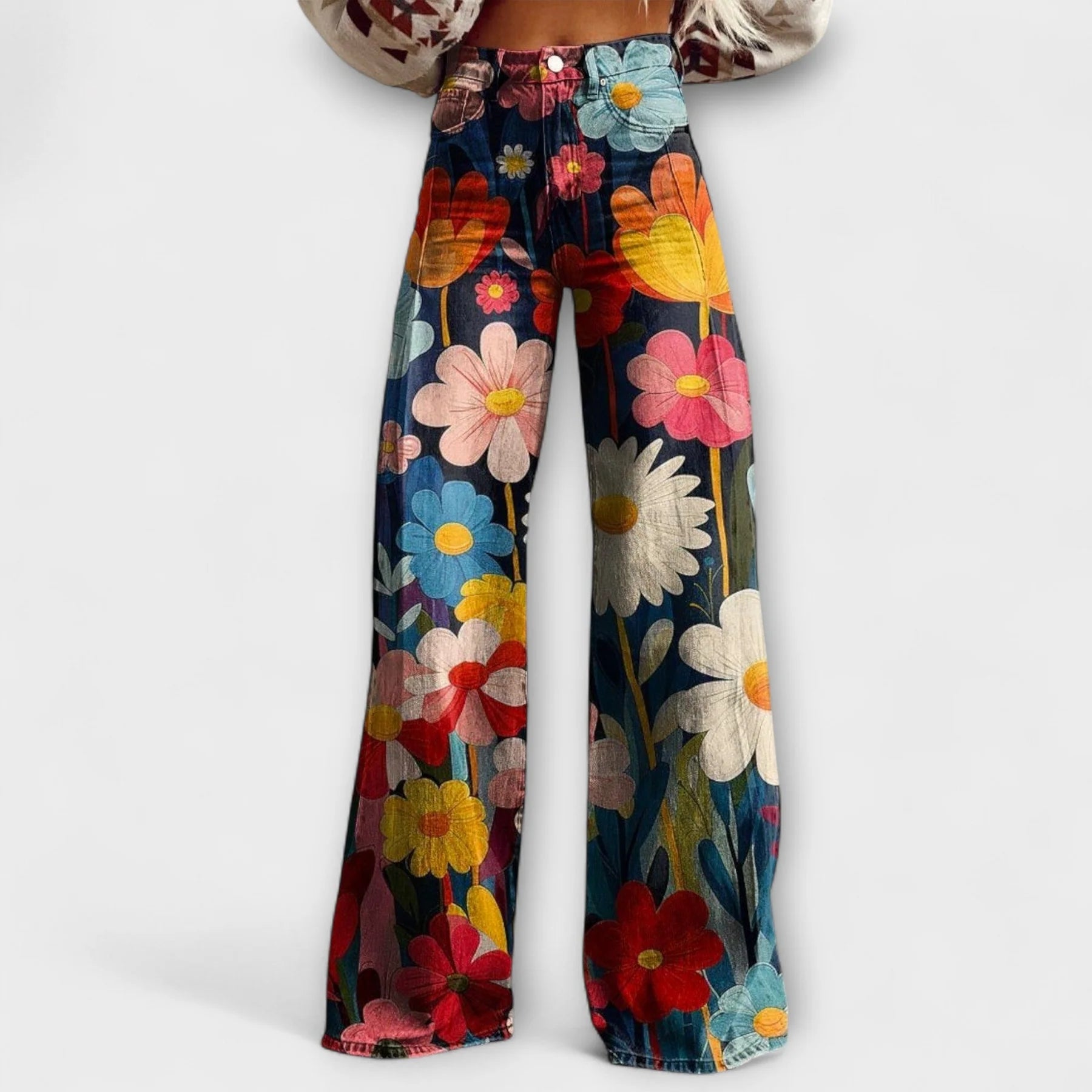 FÉLICIE - PANTALON BOHÈME À MOTIF FLEURI