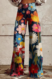 FÉLICIE - PANTALON BOHÈME À MOTIF FLEURI