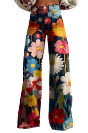 FÉLICIE - PANTALON BOHÈME À MOTIF FLEURI
