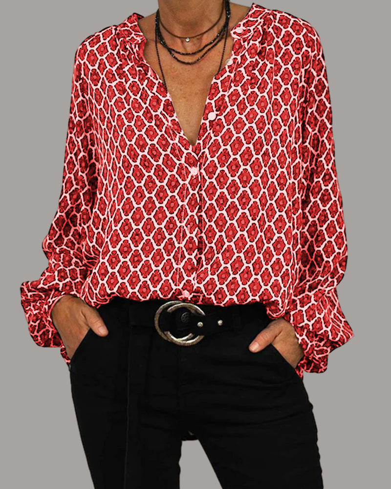 CLARIBEL – BLOUSE CLASSIQUE À COL EN V