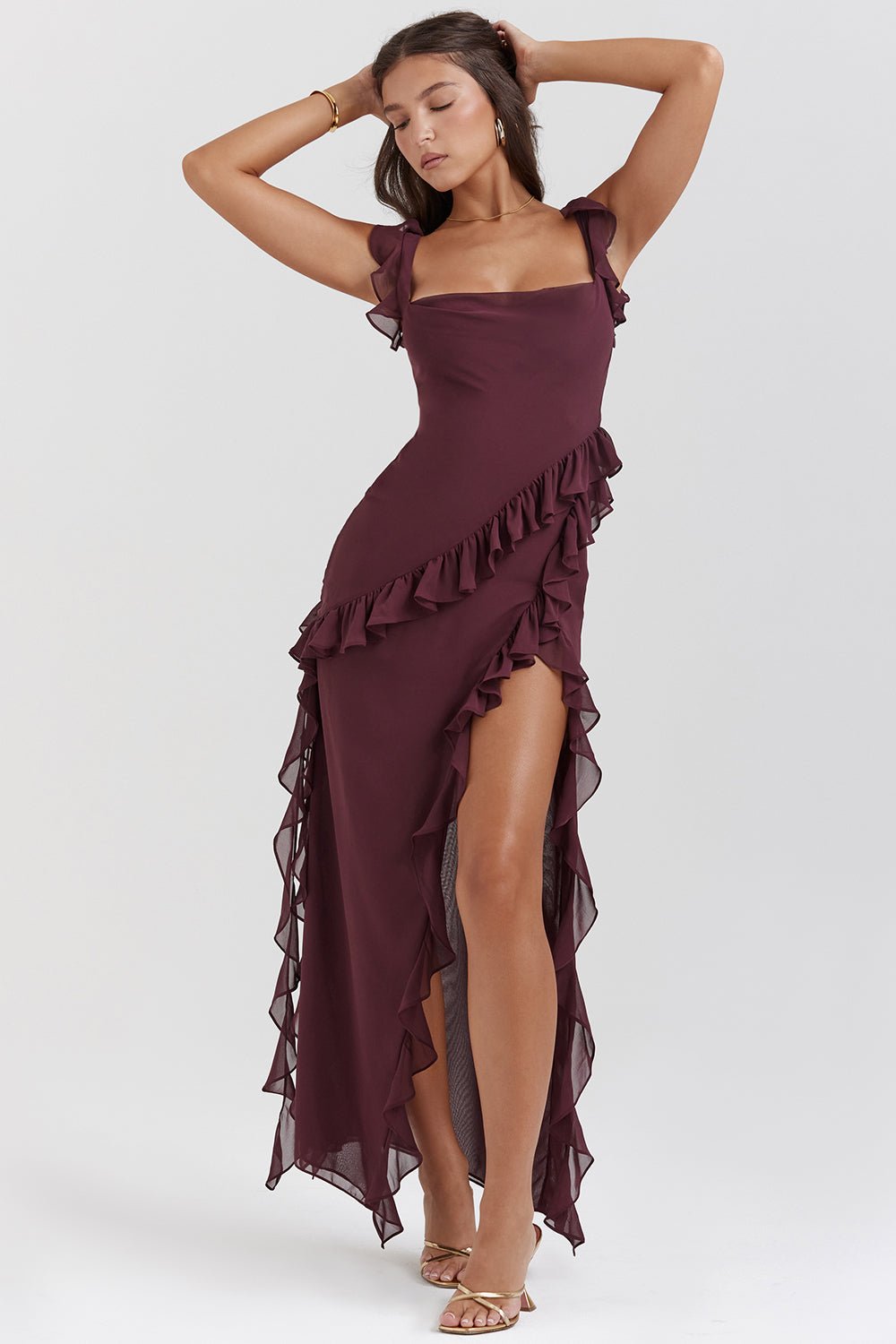 ANASTASIE – ROBE LONGUE FENDUE TENDANCE