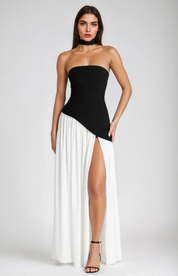 CHANTAL – ROBE LONGUE ÉLÉGANTE FENDUE