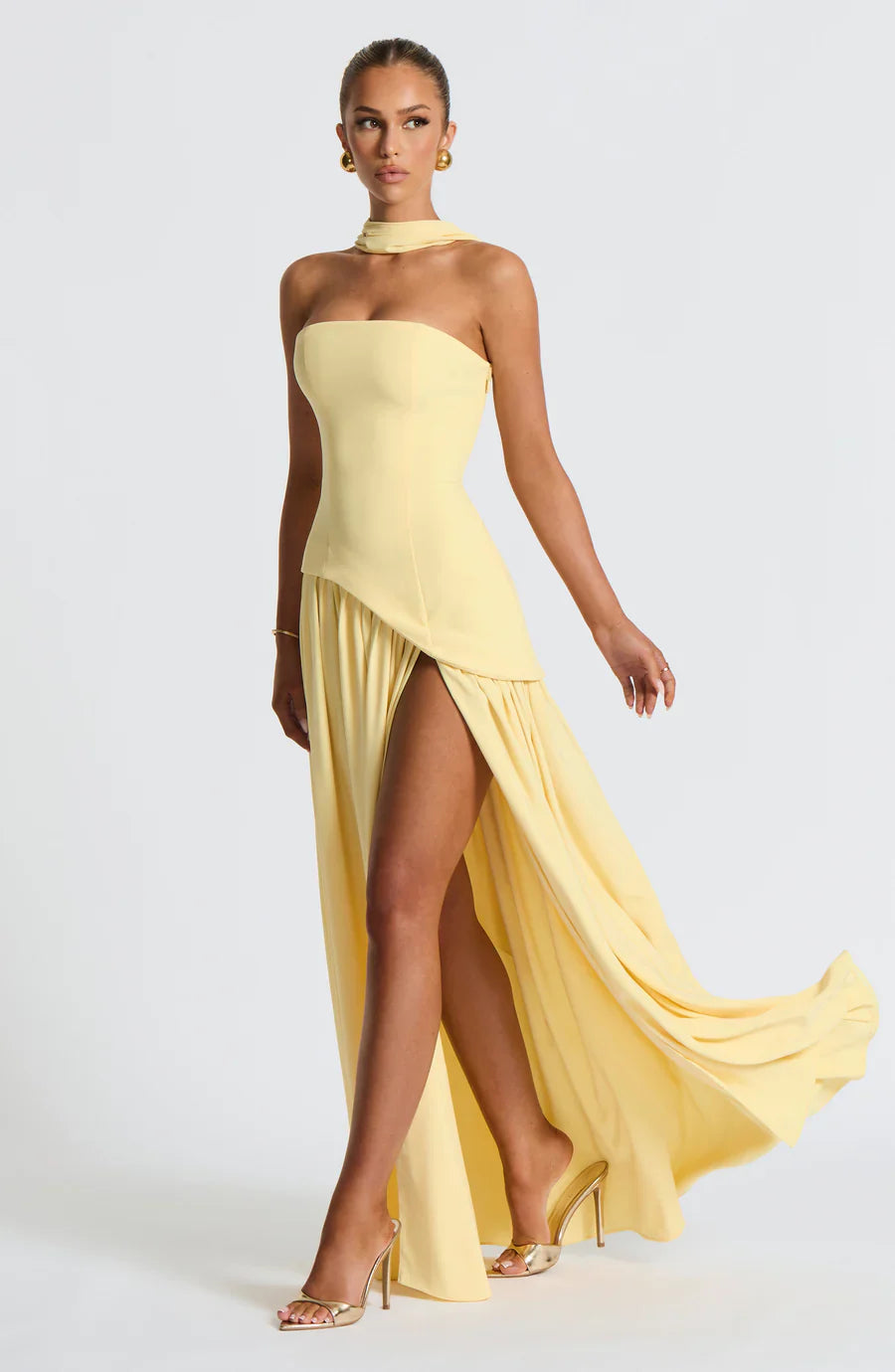 CHANTAL – ROBE LONGUE ÉLÉGANTE FENDUE