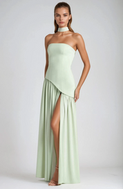CHANTAL – ROBE LONGUE ÉLÉGANTE FENDUE