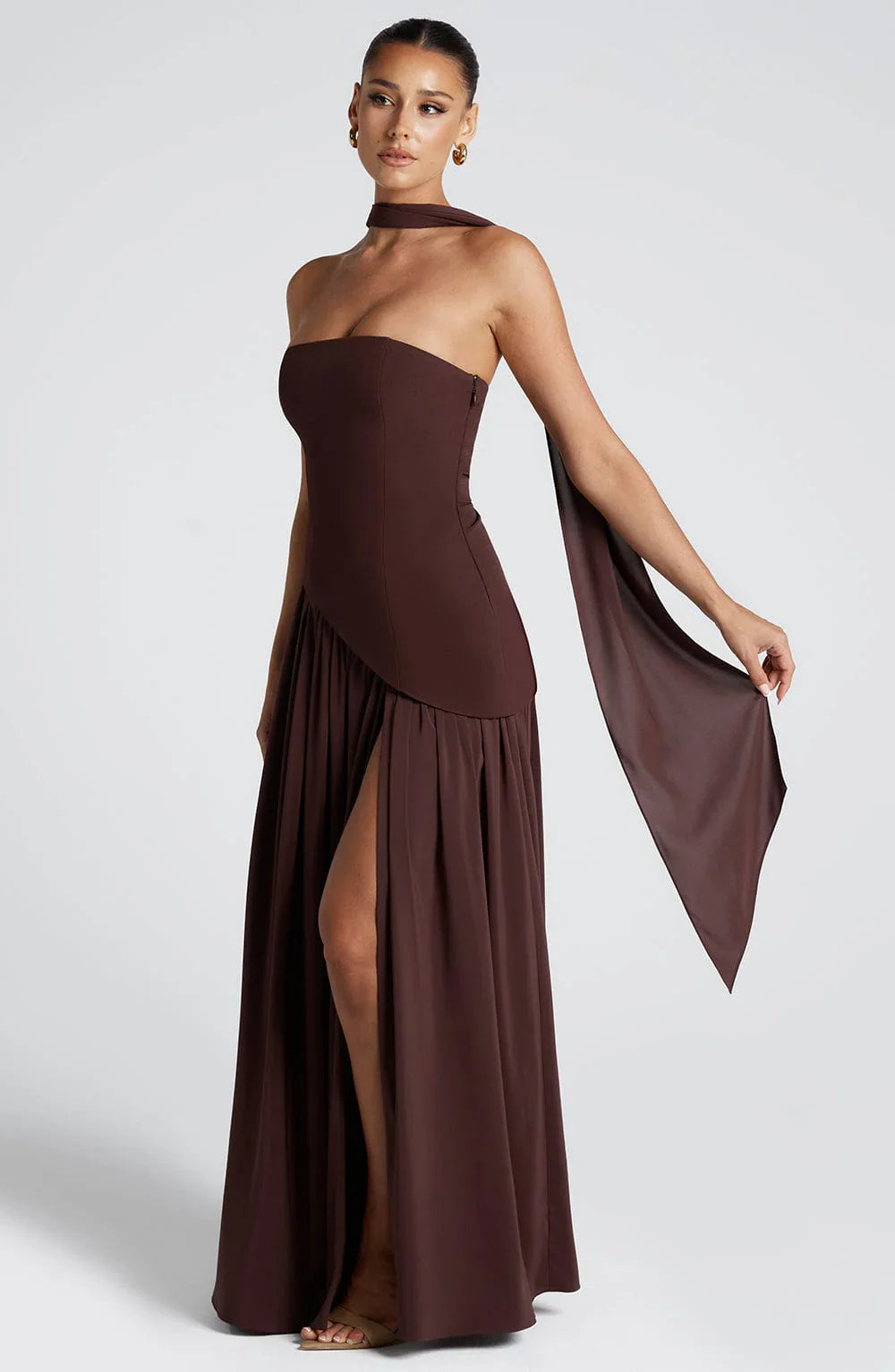 CHANTAL – ROBE LONGUE ÉLÉGANTE FENDUE