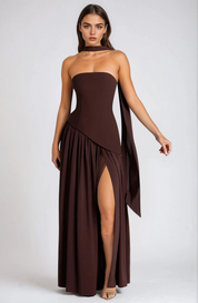 CHANTAL – ROBE LONGUE ÉLÉGANTE FENDUE