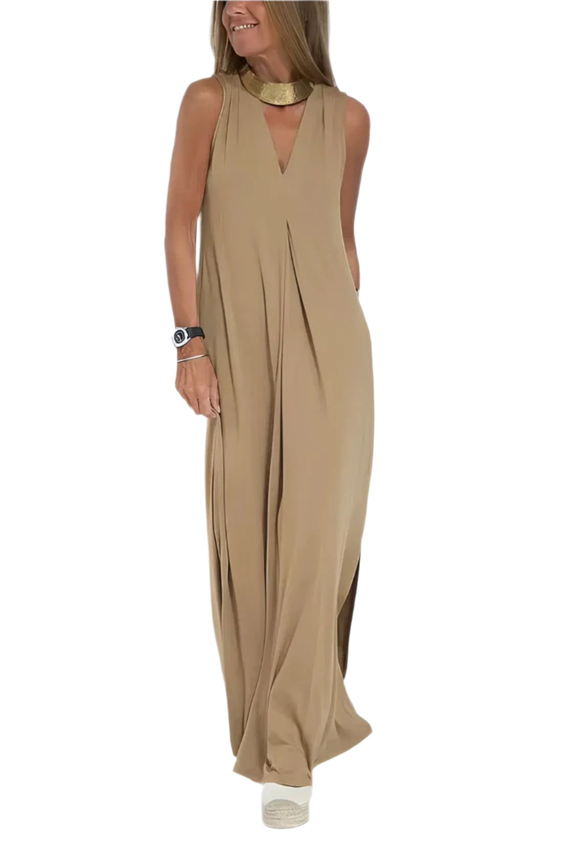 Robe longue élégante + cardigan assorti